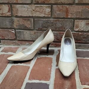 Calvin Klein Cream Textured Heels